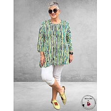 AKH Big Shirt A-lijn Windy Blauw-Lime-Turquoise